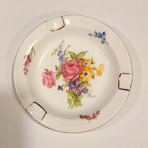 Vintage Royal Chelsea Smokeless Ashtray Home Ceramic Floral